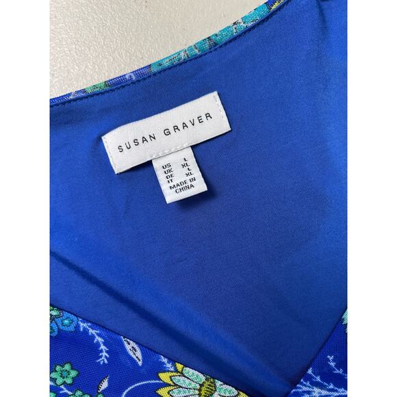 Susan Graver Blue Floral Mini Dress - Picture 5 of 9